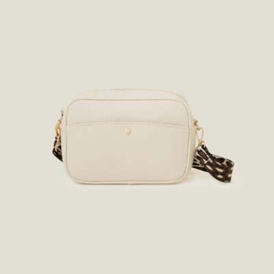 Camera Bag with Webbing Strap Cream