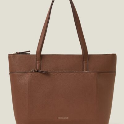 Classic Pocket Tote Bag Tan