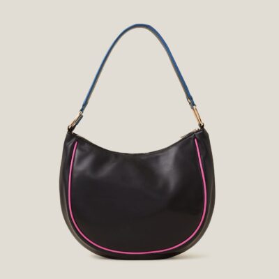 Piped Shoulder Bag Black