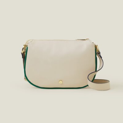 Colour Piping Cross-Body Bag Cream