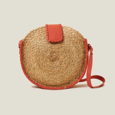 Circle Jute Cross-Body Bag