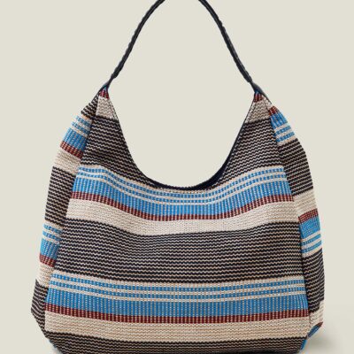 Textured Stripe Shoulder Bag