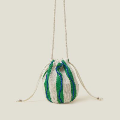 Hand-Beaded Stripe Duffle Bag