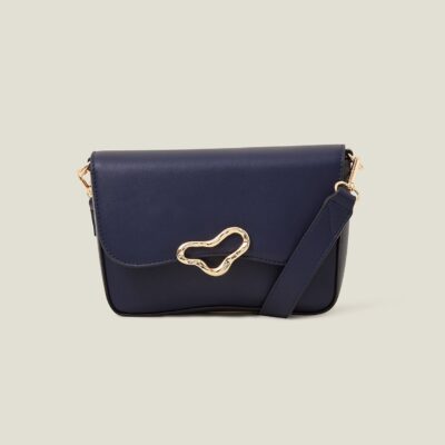 Metal Detail Cross-Body Bag Blue