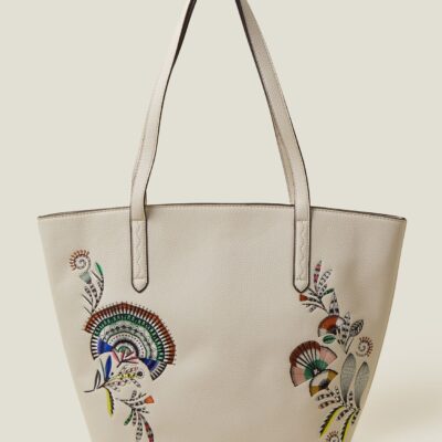 Embroidered Floral Tote