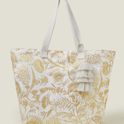 Print Metallic Shopper Bag