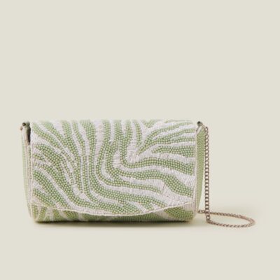 Zebra Beaded Clutch