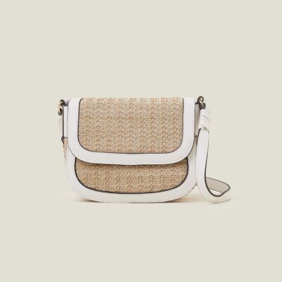 Woven Cross-Body Bag White