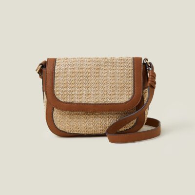 Woven Cross-Body Bag Tan