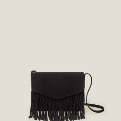 Leather Fringe Cross-Body Bag