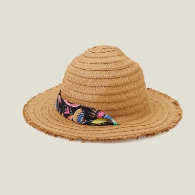 Tie Raffia Floppy Hat Natural