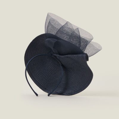 Mary Jane Woven Disc Fascinator Blue