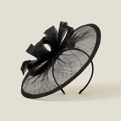 Penelope Sin Bow Fascinator Black