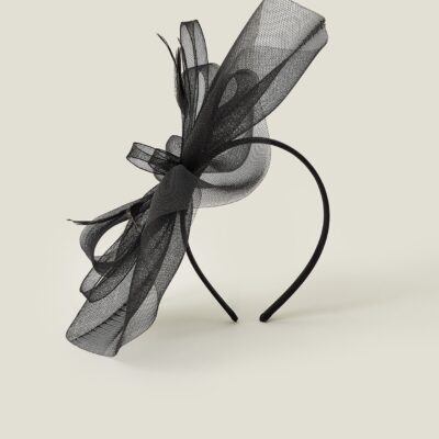 Mia Mini Crin Fascinator Black