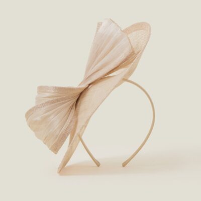 Tia Bow Fascinator Natural