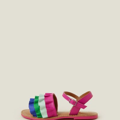 Leather Ruffle Sandals