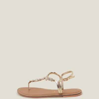 Wide Fit Rome Sparkly Sandals Gold