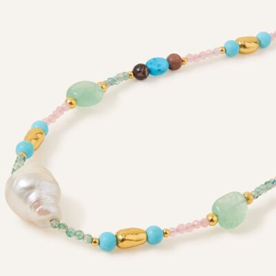 14ct Gold-Plated Stone Necklace