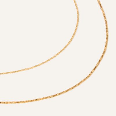 14ct Gold-Plated Sparkle Chain Layered Necklace