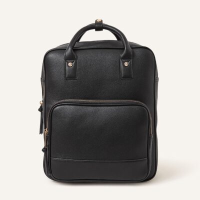 Pocket Top Handle Backpack Black