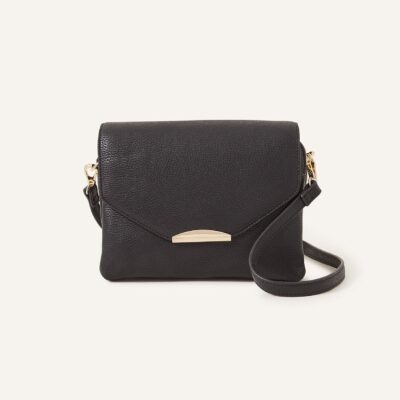 Double Zip Cross Body Bag Black