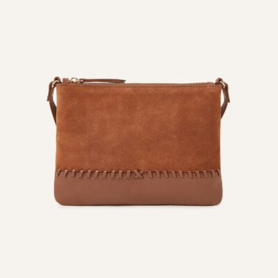 Leather Stitch Detail Cross-Body Bag Tan