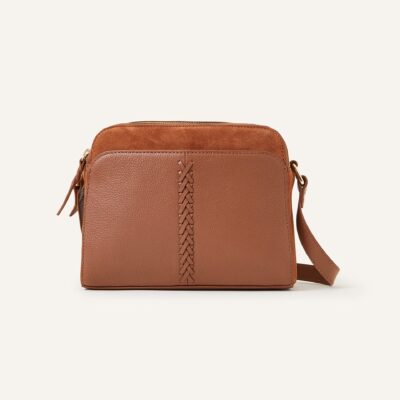 Leather Double Zip Cross-Body Bag