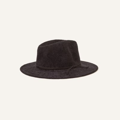 Chenille Packable Fedora Black