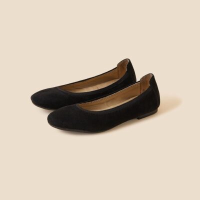 Suede Ballet Pumps Black