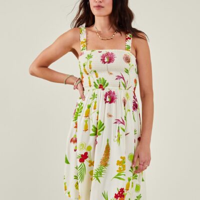 Botanical Mini Dress White