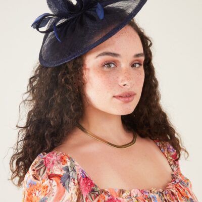 Penelope Sinamay Bow Band Fascinator Blue