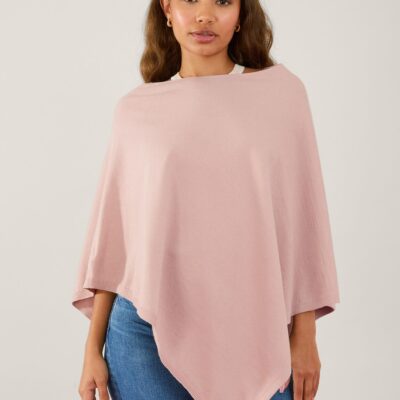 Knit Poncho Pink