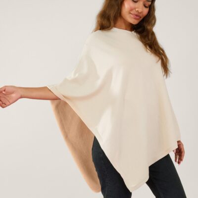 Knit Poncho Cream