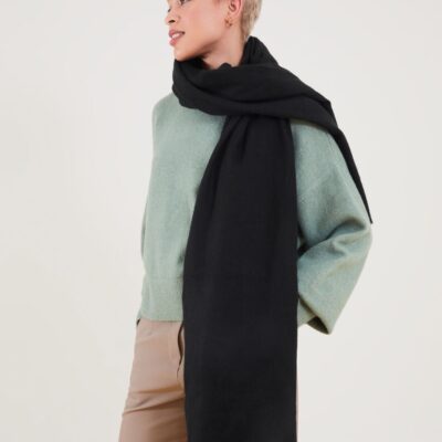 Plain Super-Soft Blanket Scarf Black