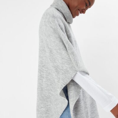 Cosy Knit Poncho Grey